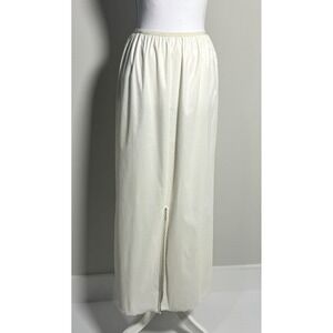 Vintage Vassarette Half Slip White Sz M Ankle Length Front Slit USA Classic